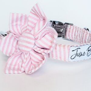 June B & Co Pink Seersucker with Flower Bow